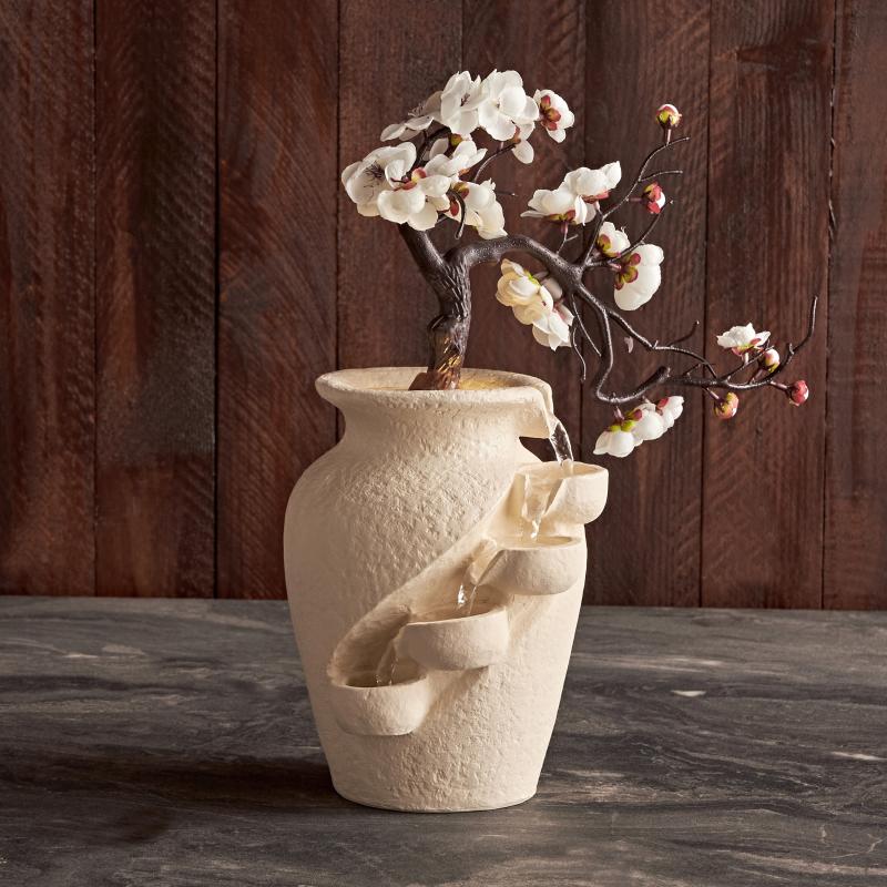 White Bonsai Fountain with LED Light