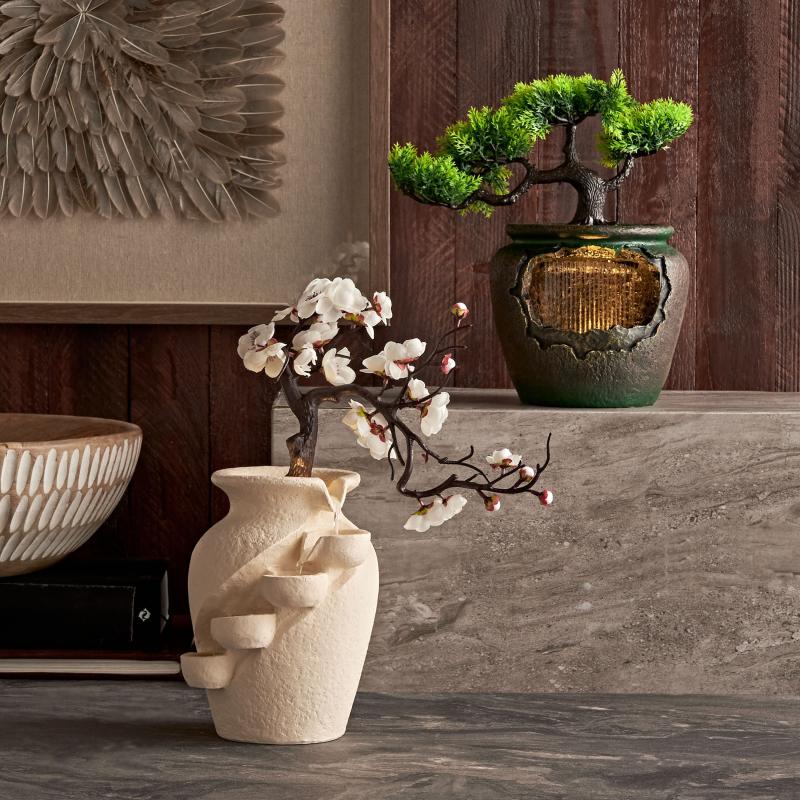 White Bonsai Fountain with LED Light