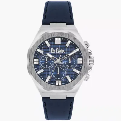 Lee Cooper Men's 46 MM Navy Chronograph Leather Watch | LC07983.399