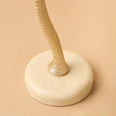 Palm Tree Pedestal Table with Travertine Base - 30x55 cms