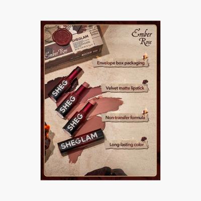 SHEGLAM 4-Piece Ember Rose Dynamatte Boom Matte Lipstick Set - 2.7 gm