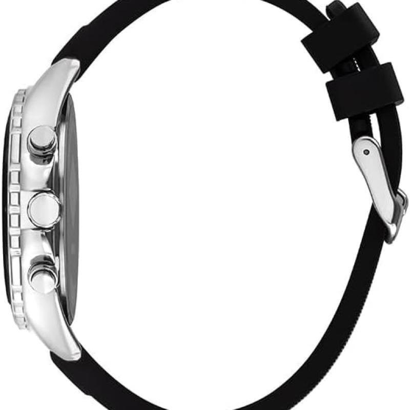 Lee Cooper Men's Quartz Movement Watch, Multi Function Display and Silicone Strap - LC07527.351, Black