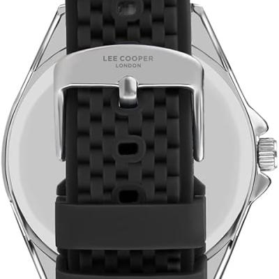 Lee Cooper Men's Quartz Movement Watch, Analog Display and Silicone Strap - LC07361.391, Black