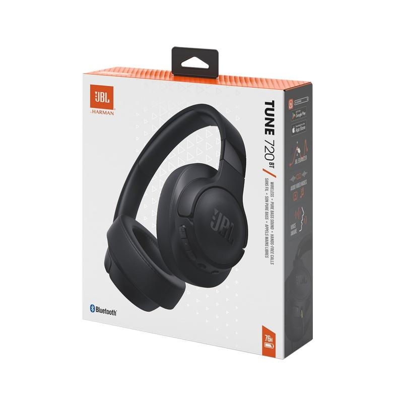 JBL Tune 720BT Wireless Over-Ear Headphones with Mic, Black – T720BLK