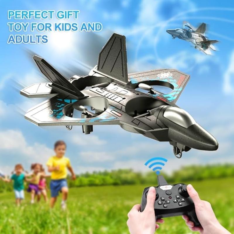 BORTONY RC Helicopter Plane for Kids LO712, 2.4Ghz Remote Control Jet Fighter Airplane