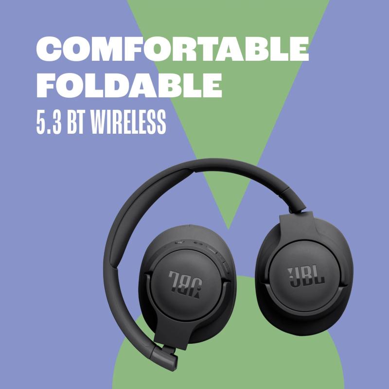 JBL Tune 720BT Wireless Over-Ear Headphones with Mic, Black – T720BLK