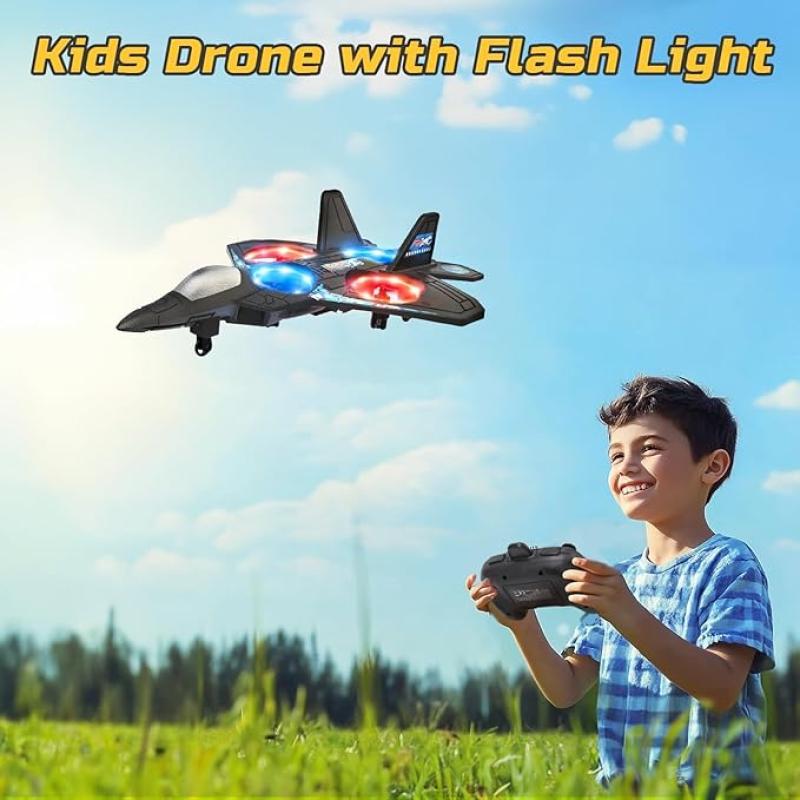 BORTONY RC Helicopter Plane for Kids LO712, 2.4Ghz Remote Control Jet Fighter Airplane