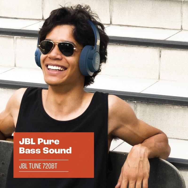 JBL Tune 720BT Wireless Over-Ear Headphones with Mic, Black – T720BLK