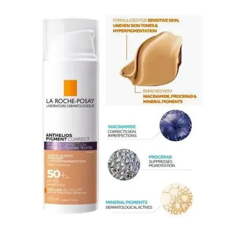 La Roche-Posay ANTHELIOS Pigment Correct SPF50+ 1.7oz (50ml) Sensitive Skin