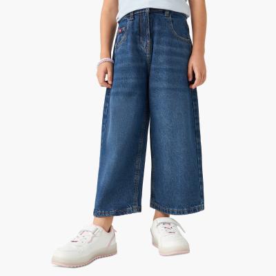 Lee Cooper Girls Solid Wide Leg Jeans with Pockets