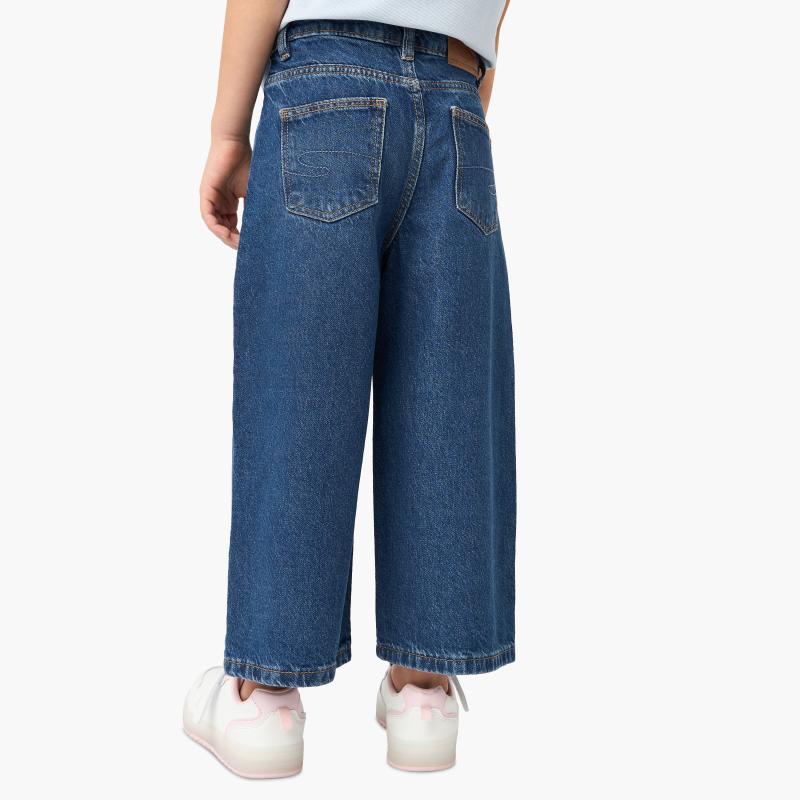 Lee Cooper Girls Solid Wide Leg Jeans with Pockets