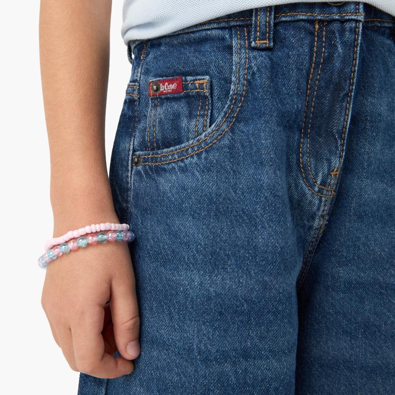 Lee Cooper Girls Solid Wide Leg Jeans with Pockets