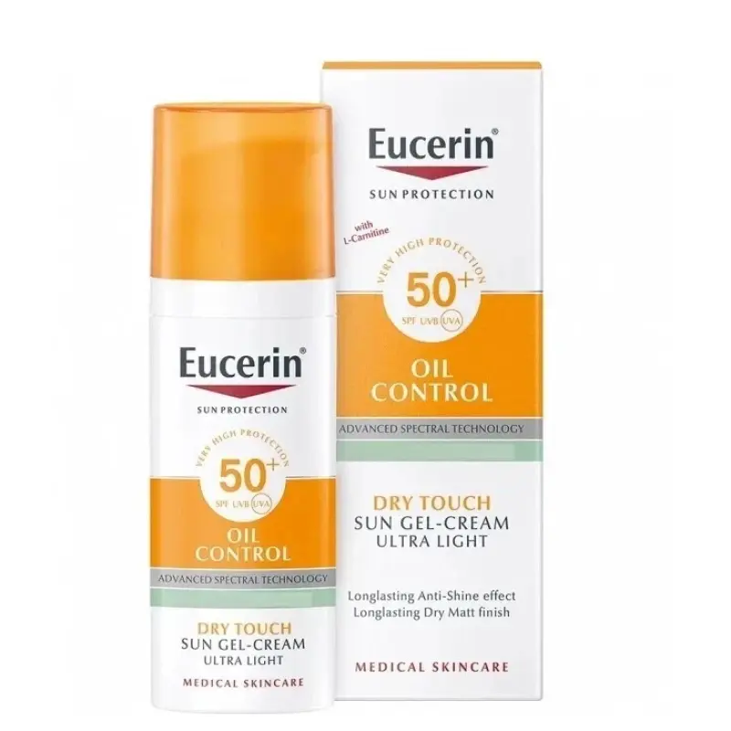 يوسيرين واقي شمس للبشرة الدهنية SPF50+ جل كريم 50مل | ملمس جاف | انتهاء الصلاحية 10/2027 | صالح لمدة 12 شهرًا بعد الفتح