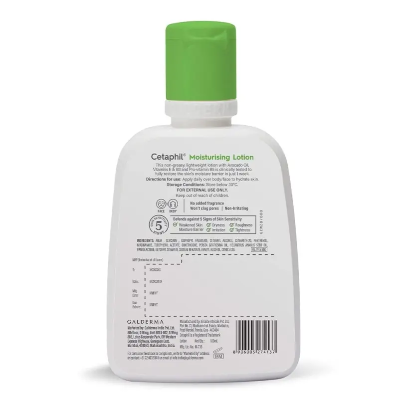 Cetaphil Moisturising Lotion For Normal To Sensitive Skin 100ml
